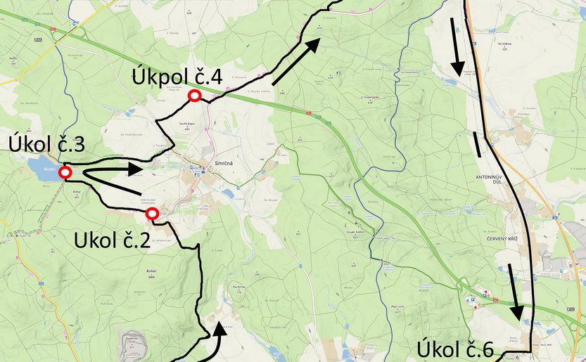 Trasa vyznačená